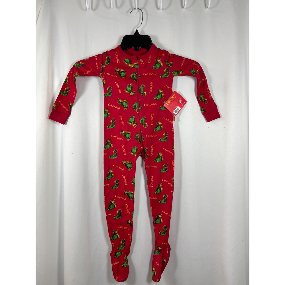 Corduroy by Don Freeman Toddler Red Cotton Footed Sleeper Pajamas 3T NWT